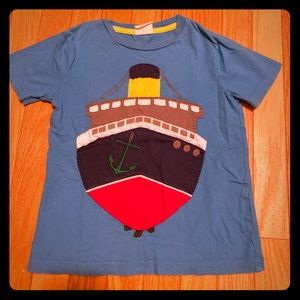 Mini Boden ship appliqué tee 5-6y GUC